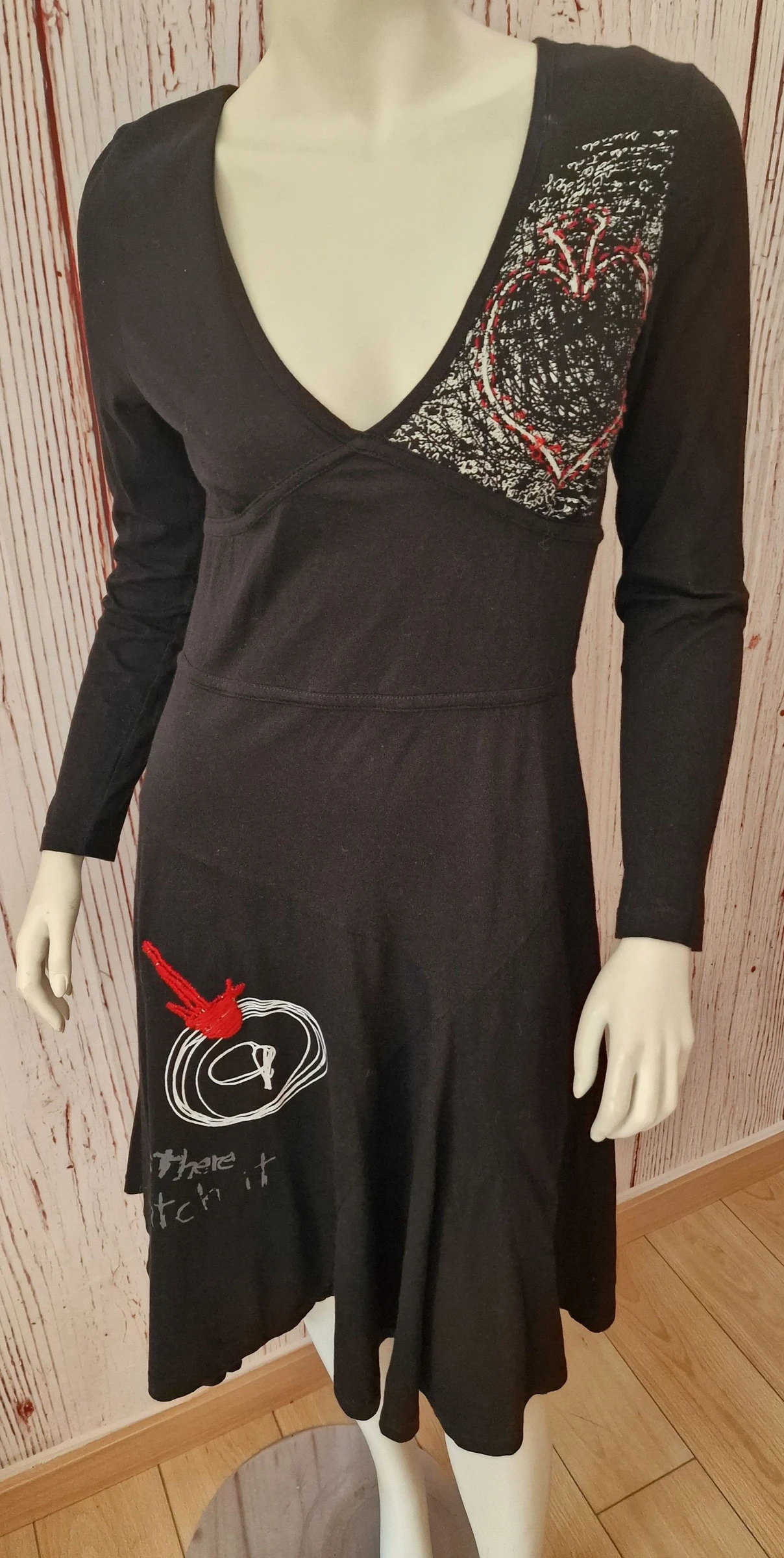 Vestido preto Desigual com detalhes bordados e costas trançadas - Tamanho M – photo 6